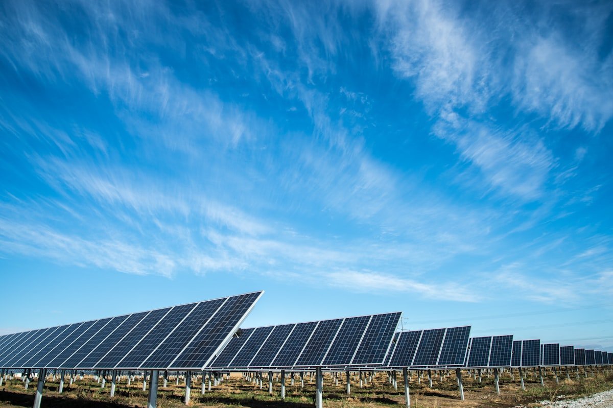 Solar array in the field